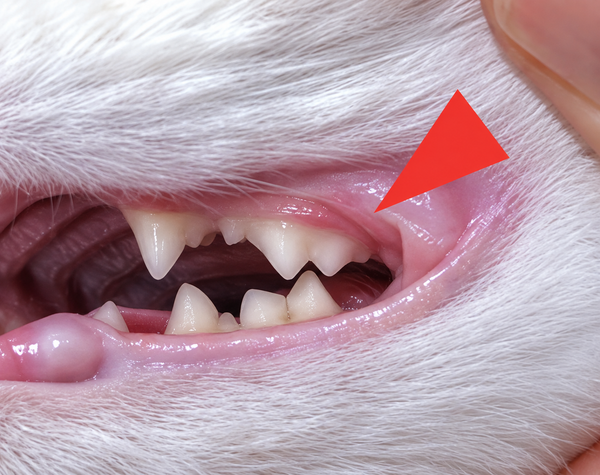 Gros plan sur les dents d'un chat